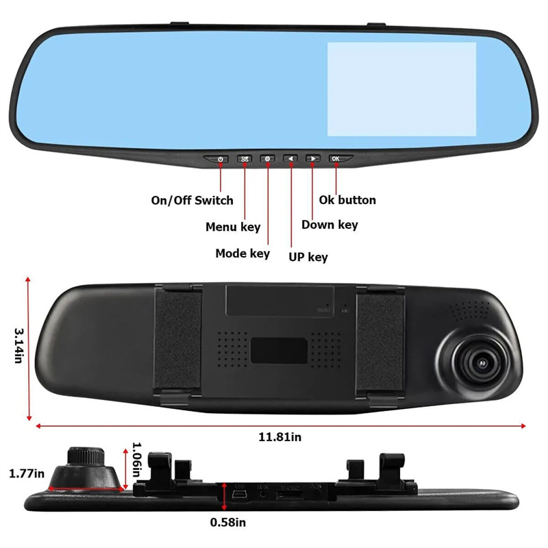 Mirror Dash Cam FHD Dual Lens  - đánh giá và giá Car Accessories Youtube